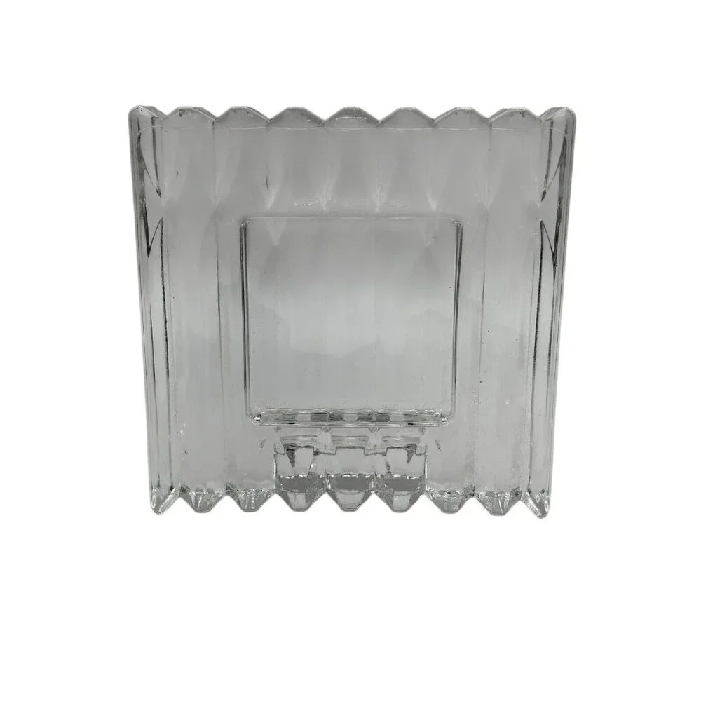 Picture Frame Solid Glass Wavy Sides Thick Glass Stand In‎ Back 2 x 2 In Picture